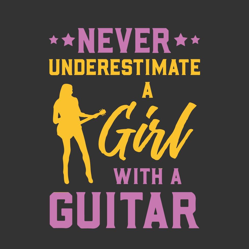 diseño de camiseta de guitarra e ilustración de guitarra vector