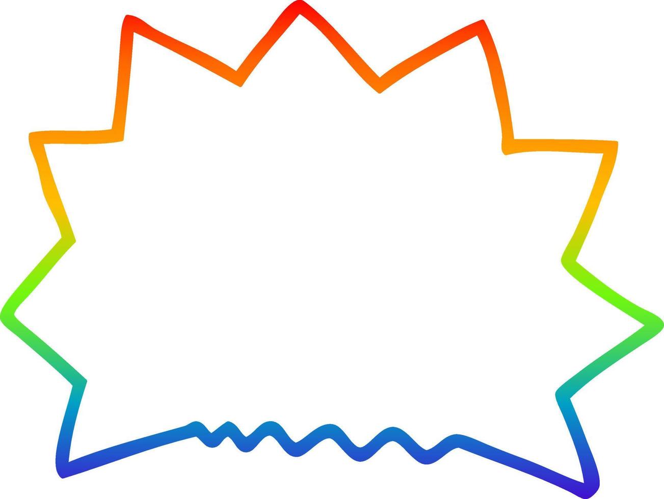 rainbow gradient line drawing cartoon big  bang explosion vector