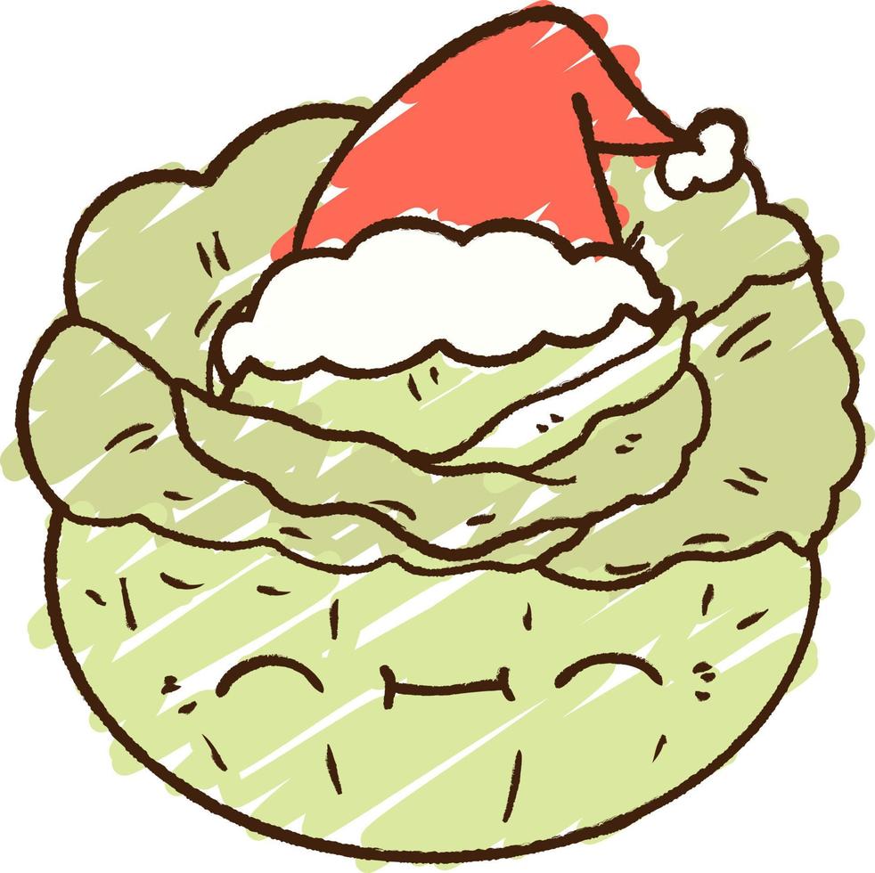 Christmas Cabbage Chalk Drawing vector