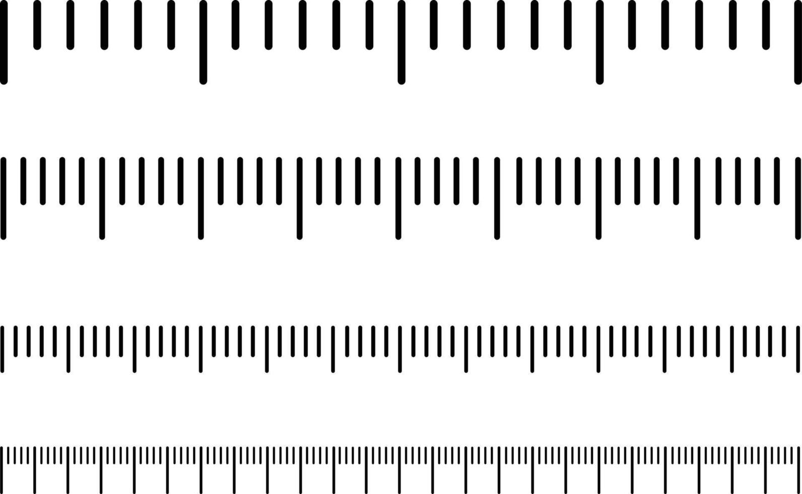 measuring scale on white background. scale of different units. markup for rulers sign. flat style. vector