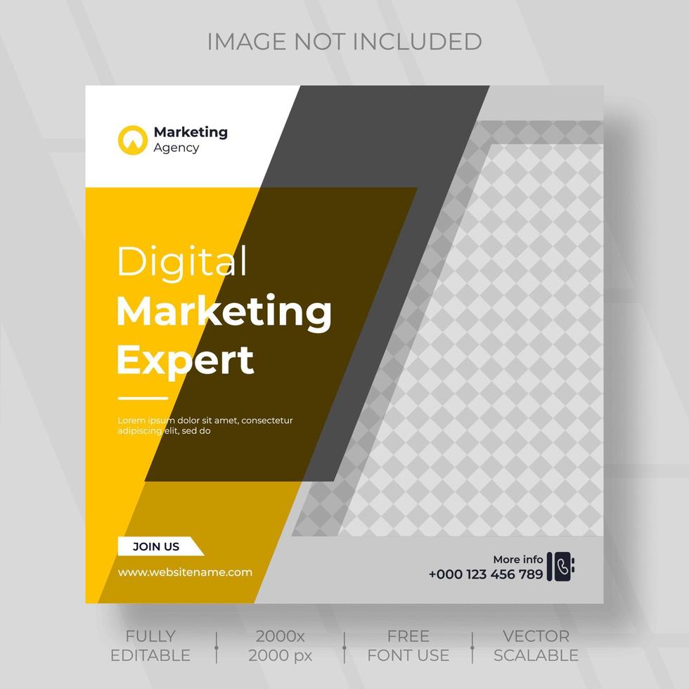 Digital marketing agency video, reels, story, post, and social media banner template vector scalable