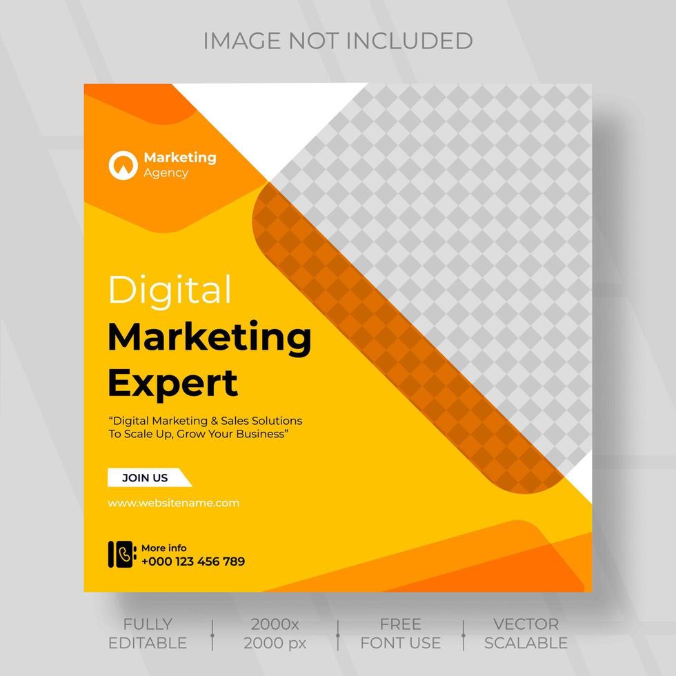 Digital marketing agency video, reels, story, post, and social media banner template vector scalable