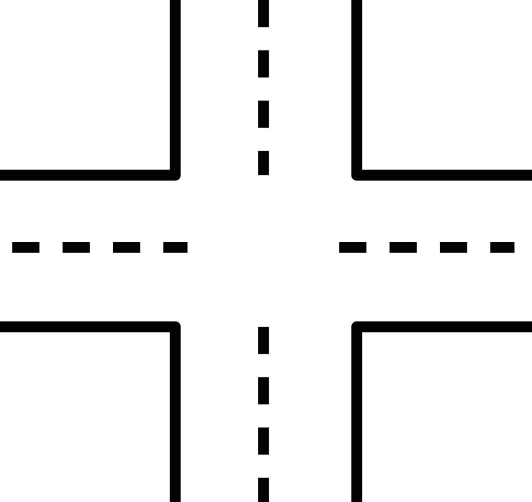 icono de intersección sobre fondo blanco. señal de tráfico vinculada. símbolo de la carretera. estilo plano vector