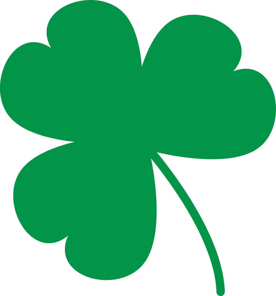 green shamrock leave icon on white background. happy patricks symbol. clover sign. flat style. vector