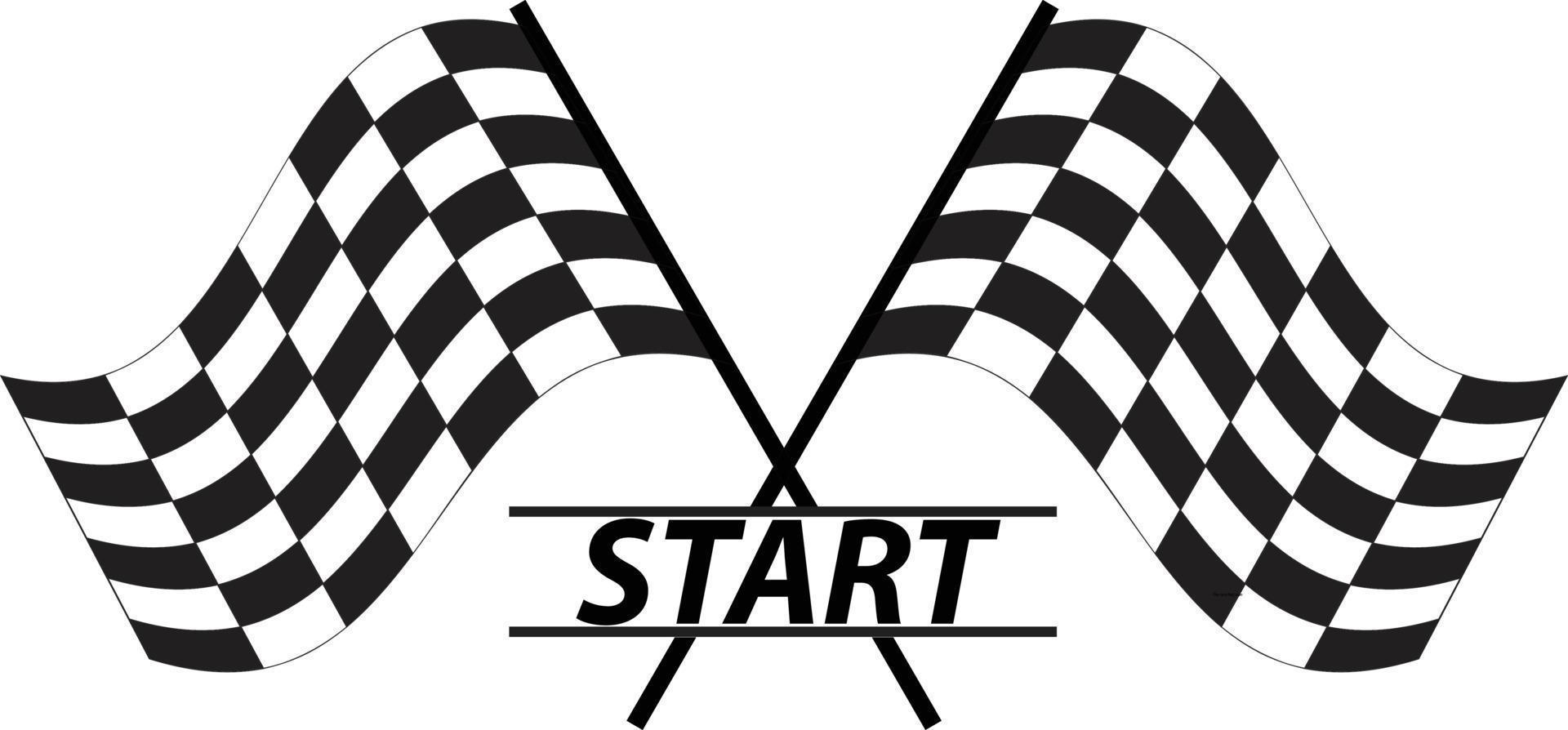 start icon on white background. flat style. race flag sign. start symbol. vector