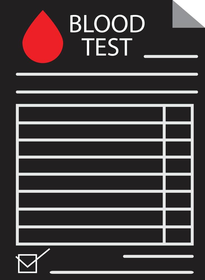 blood test results icon on white background. flat style. lab report sign. vector