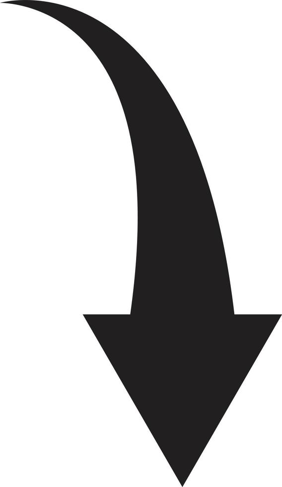 down arrow icon on white background. black arrow sign. arrow symbol. web arrow down icon. flat style. vector