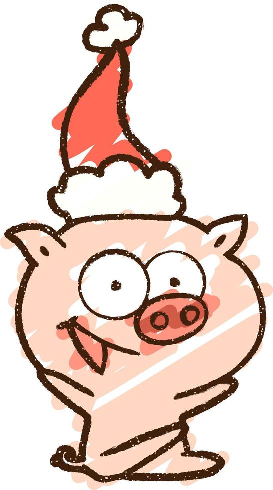 Festive Pig Chalk Drawing vector