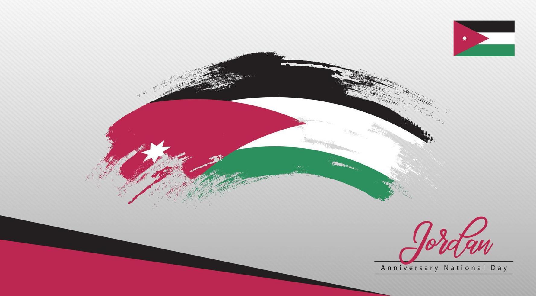 feliz día nacional jordania. banner, tarjeta de felicitación, diseño de volante. diseño de plantilla de cartel vector