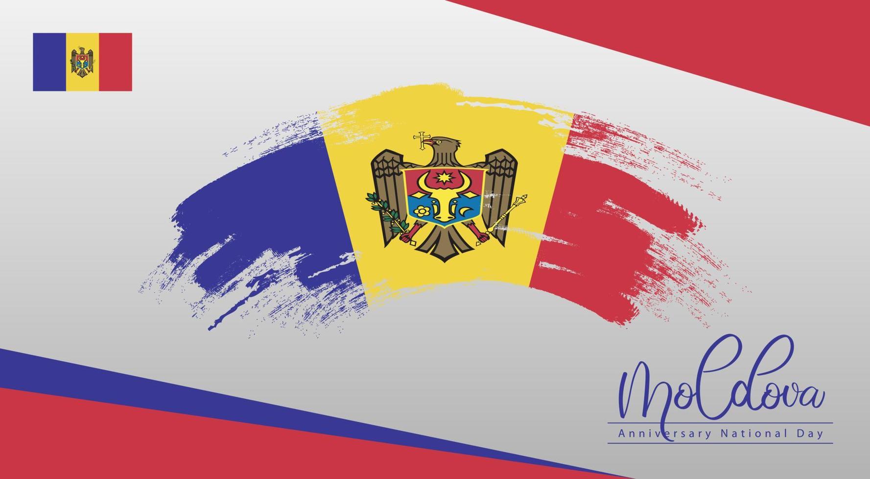 Happy National Day Moldova. Banner, Greeting card, Flyer design. Poster Template Design vector