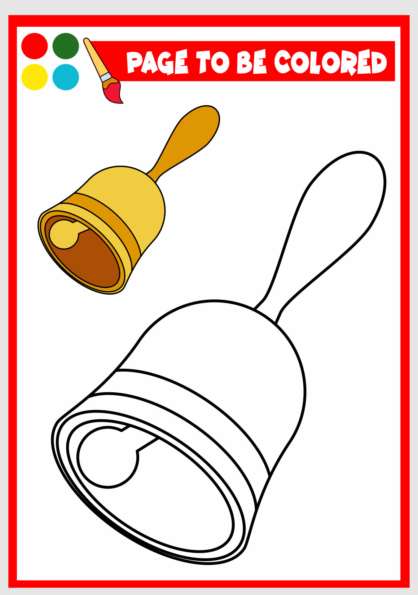 coloring book for kids. bell 9797788 Vector Art at Vecteezy
