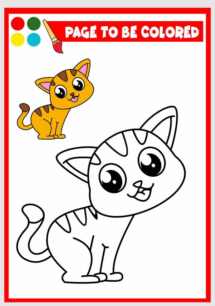 libro para colorear para niños. gato vector