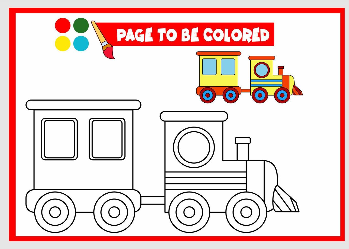 libro para colorear para niños. tren 9797803 Vector en Vecteezy