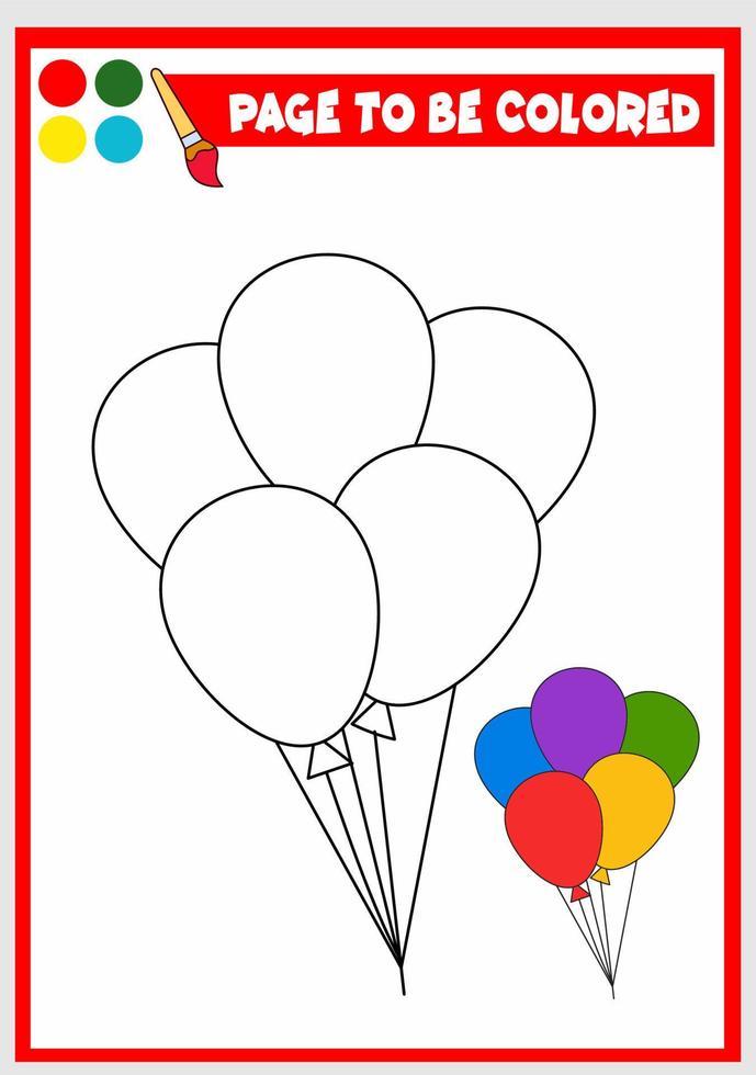 libro para colorear para niños. globo vector