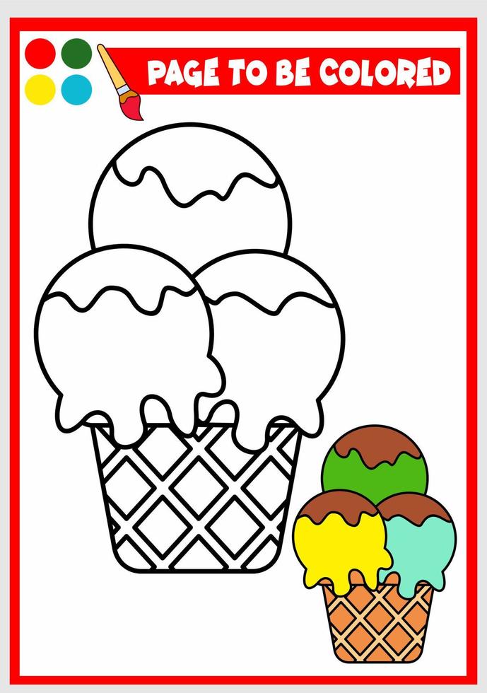 coloring book for kids. ice cream vector