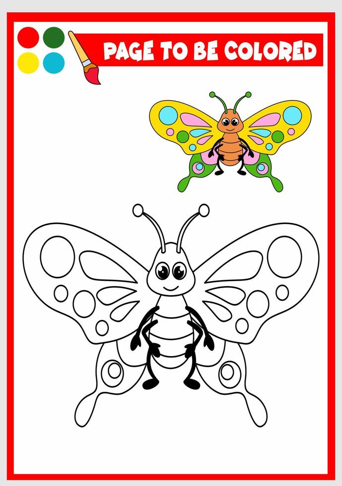 coloring book for kids. butterfly vector