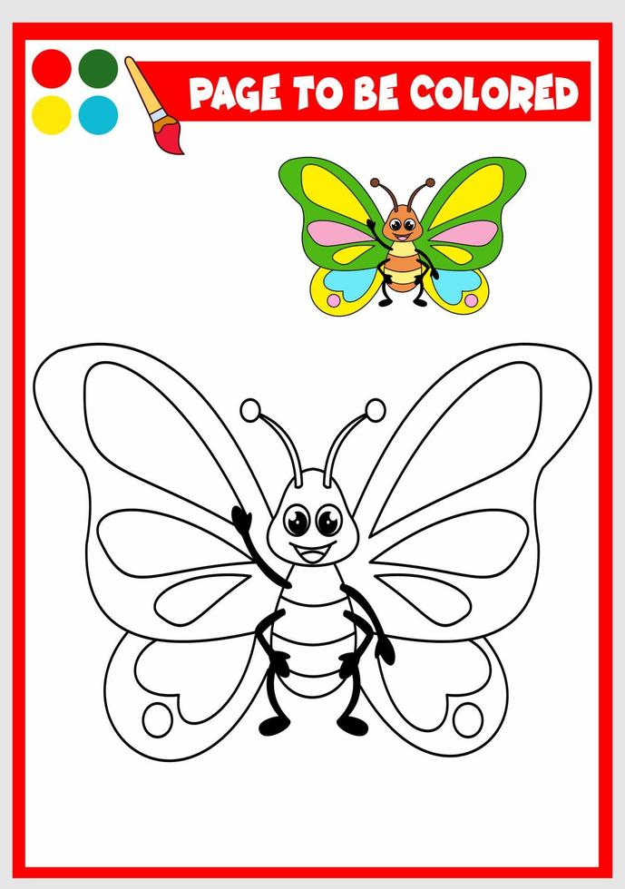 coloring book for kids. butterfly vector