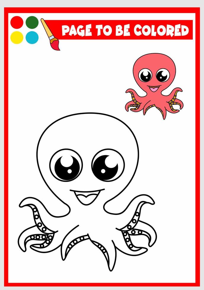 libro para colorear para niños. pulpo vectores