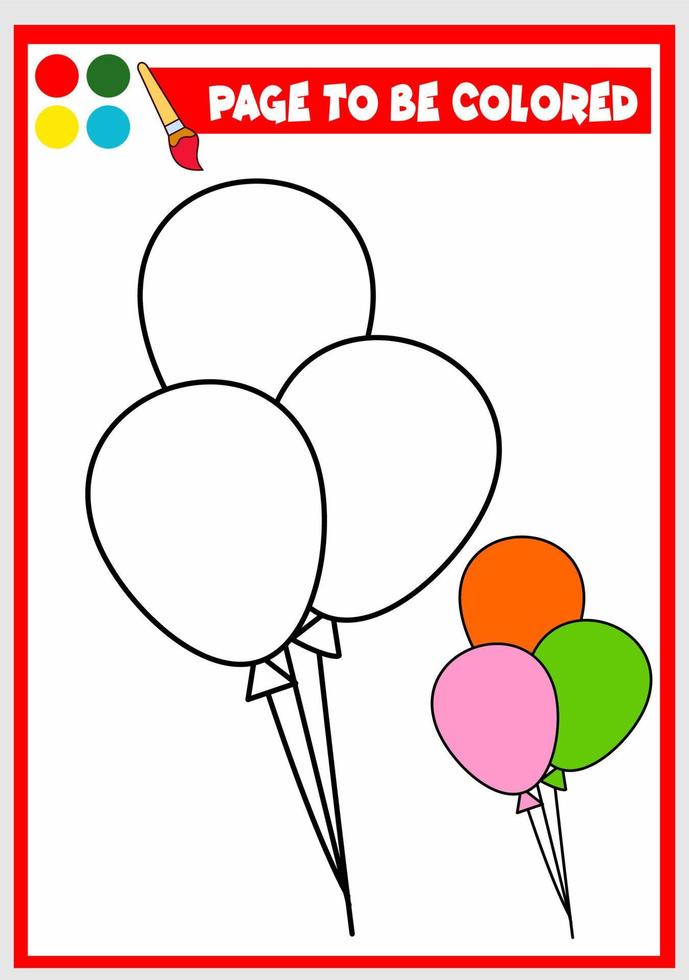 coloring book for kids. balloon vector