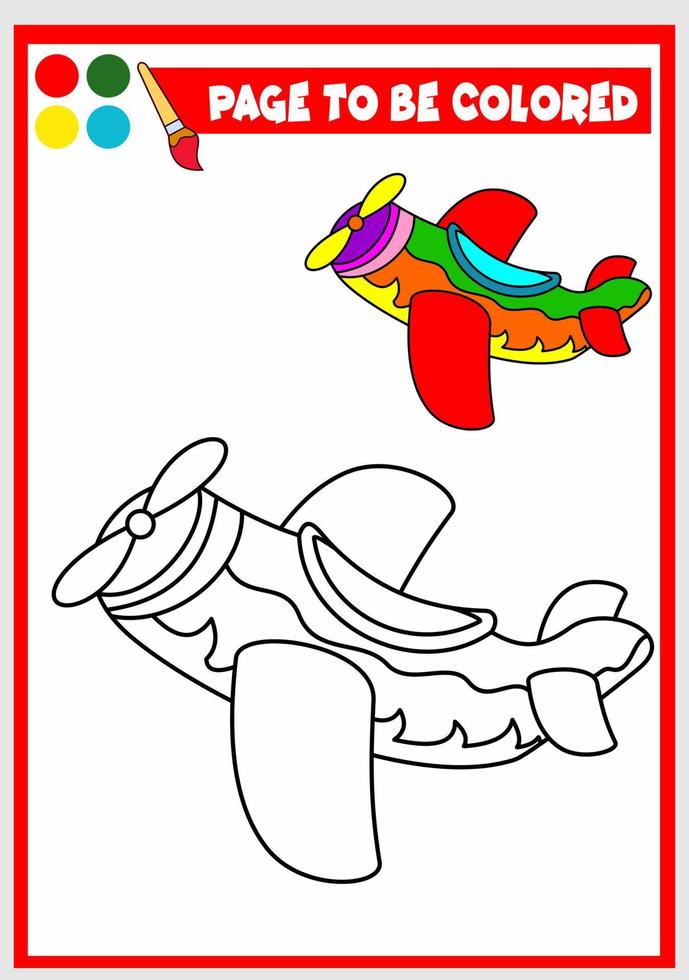 coloring book for kids. plane vector