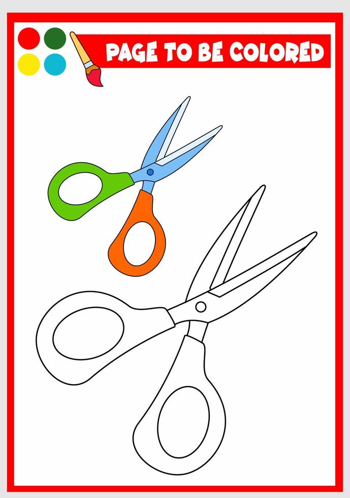 coloring book for kids. scissor vector