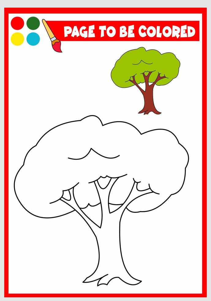 coloring book for kids. tree vector