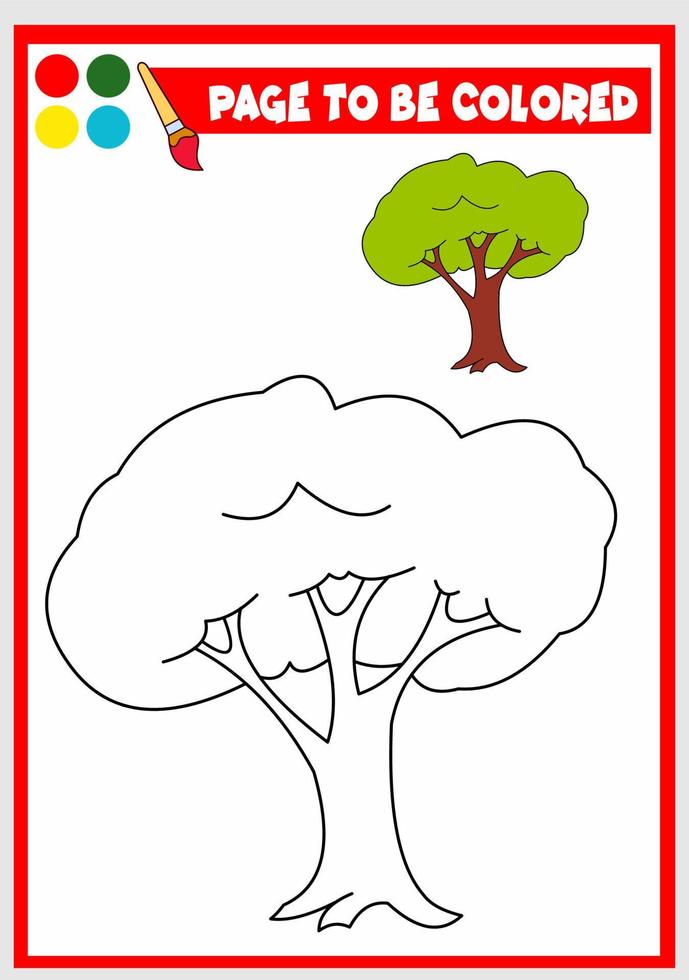 libro para colorear para niños. árbol vector