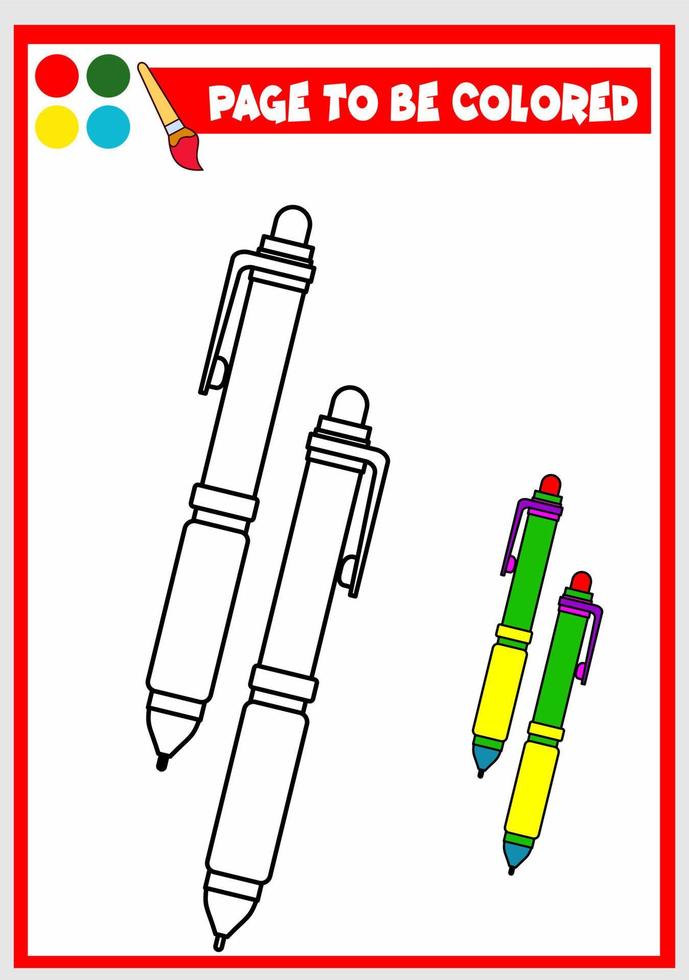 coloring book for kids. pen vector