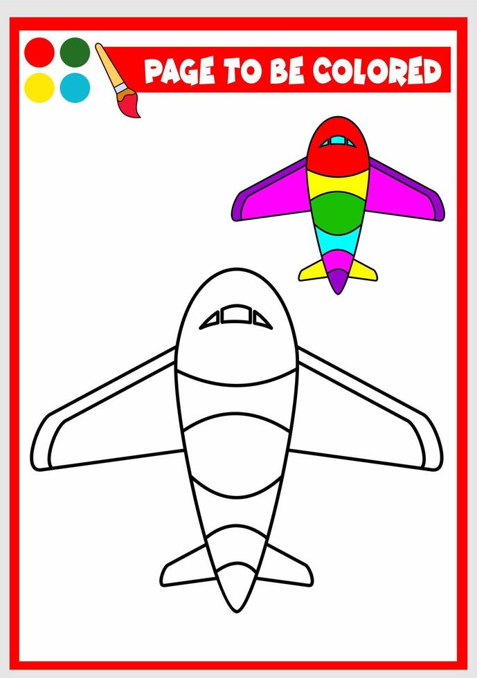 coloring book for kids. plane vector