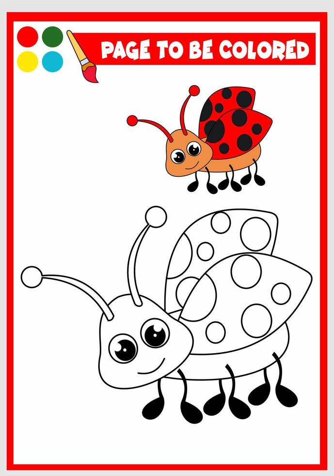 coloring book for kids. bug vector