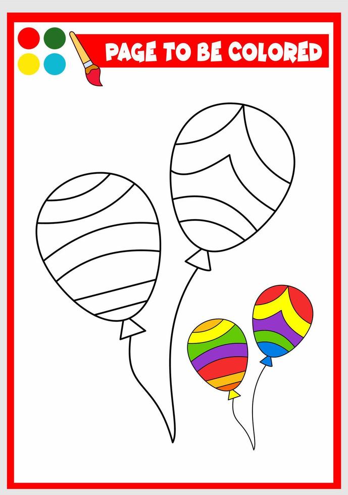 libro para colorear para niños. globo vector