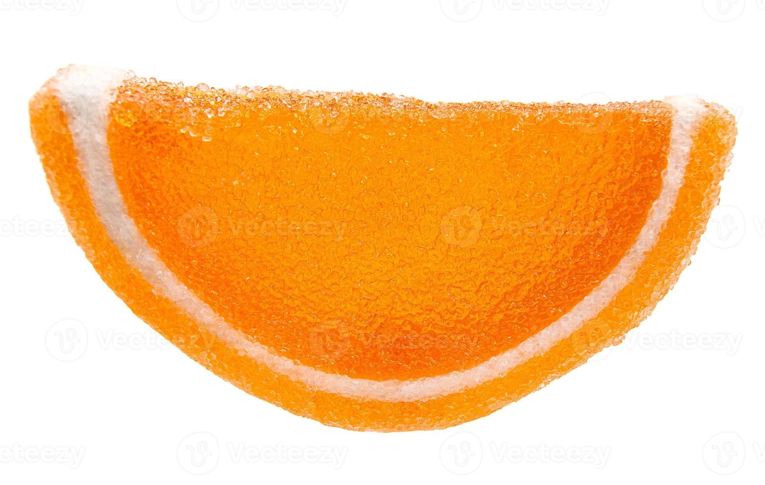 caramelo de mermelada en forma de rodaja de naranja. foto