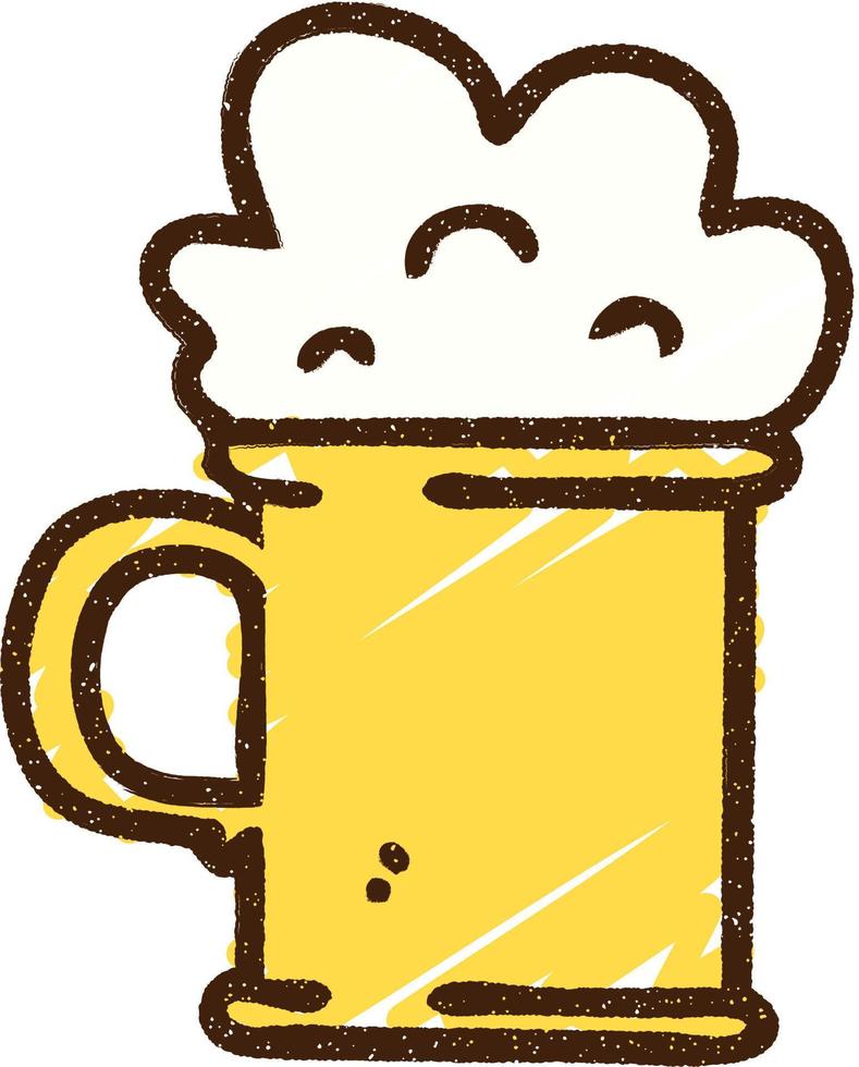 Foaming Beer Chalk Drawing vector