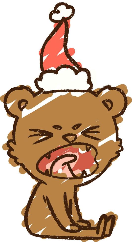 Christmas Bear Chalk Drawing vector