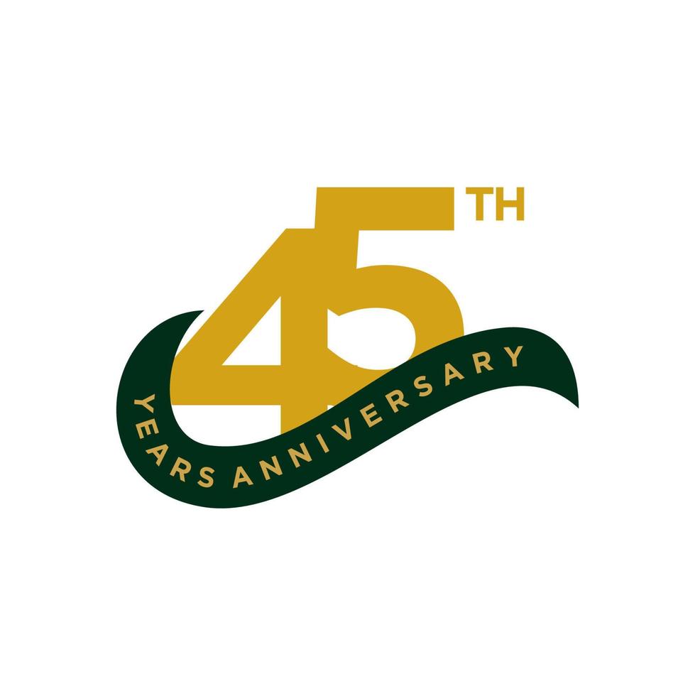 45 Years Anniversary Vector Template