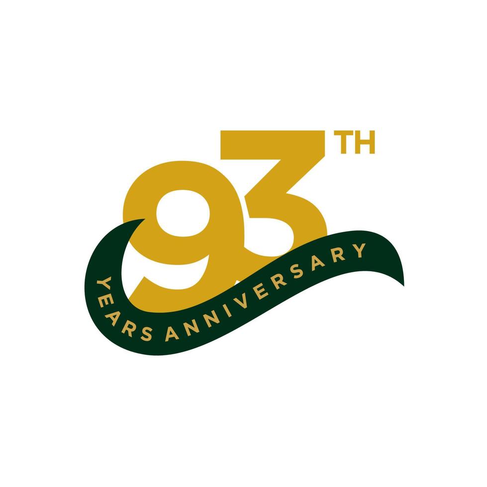 93 Years Anniversary Vector Template