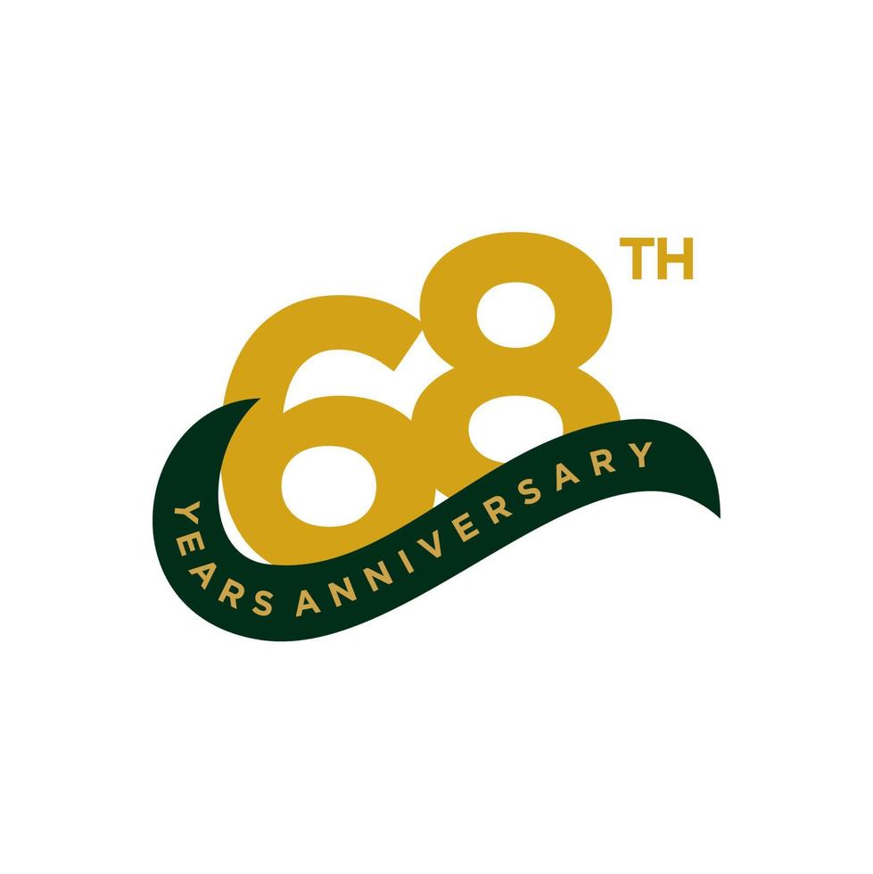 68 Years Anniversary Vector Template