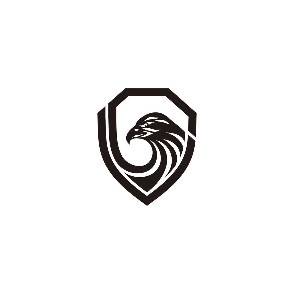 Monochrome Eagle Shield Logo Vector Template
