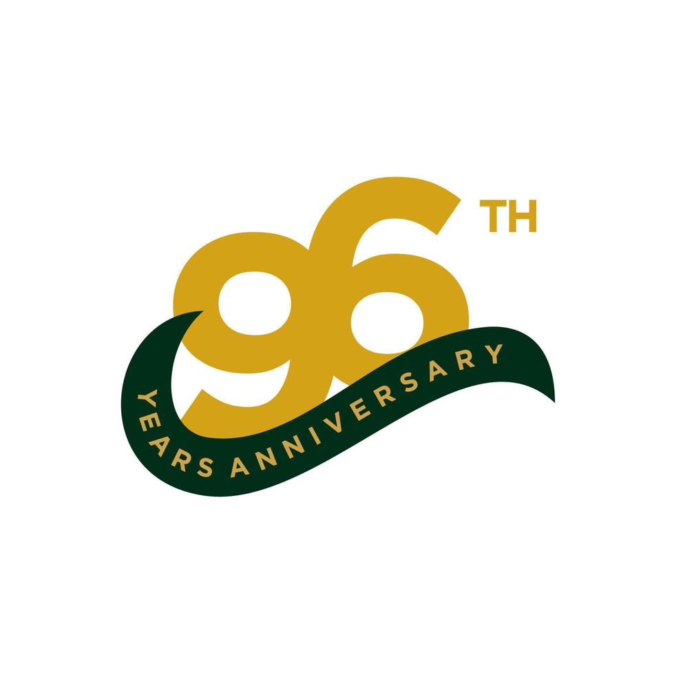 96 Years Anniversary Vector Template