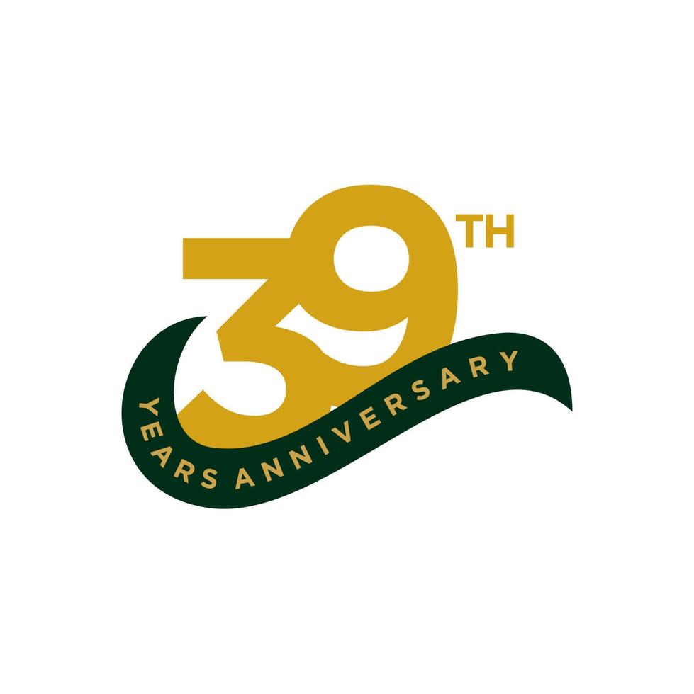 39 Years Anniversary Vector Template