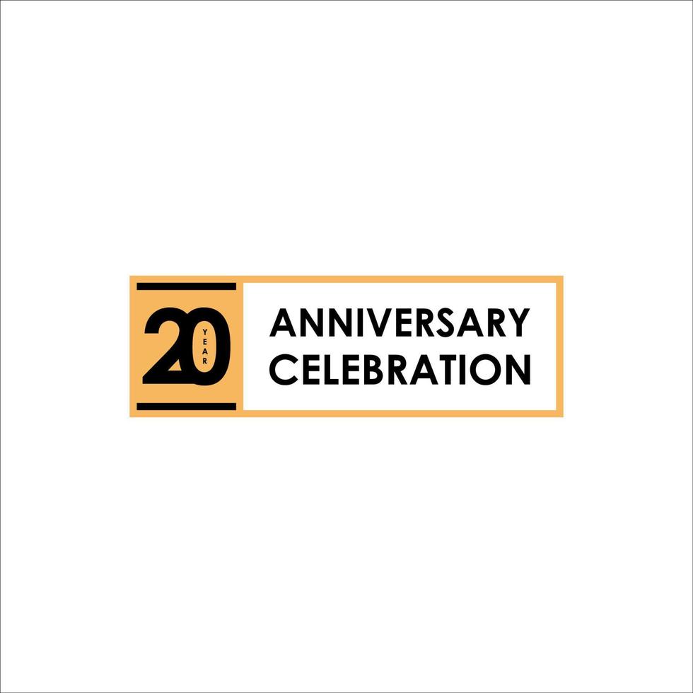 20 Years Anniversary Celebrations Vector Template