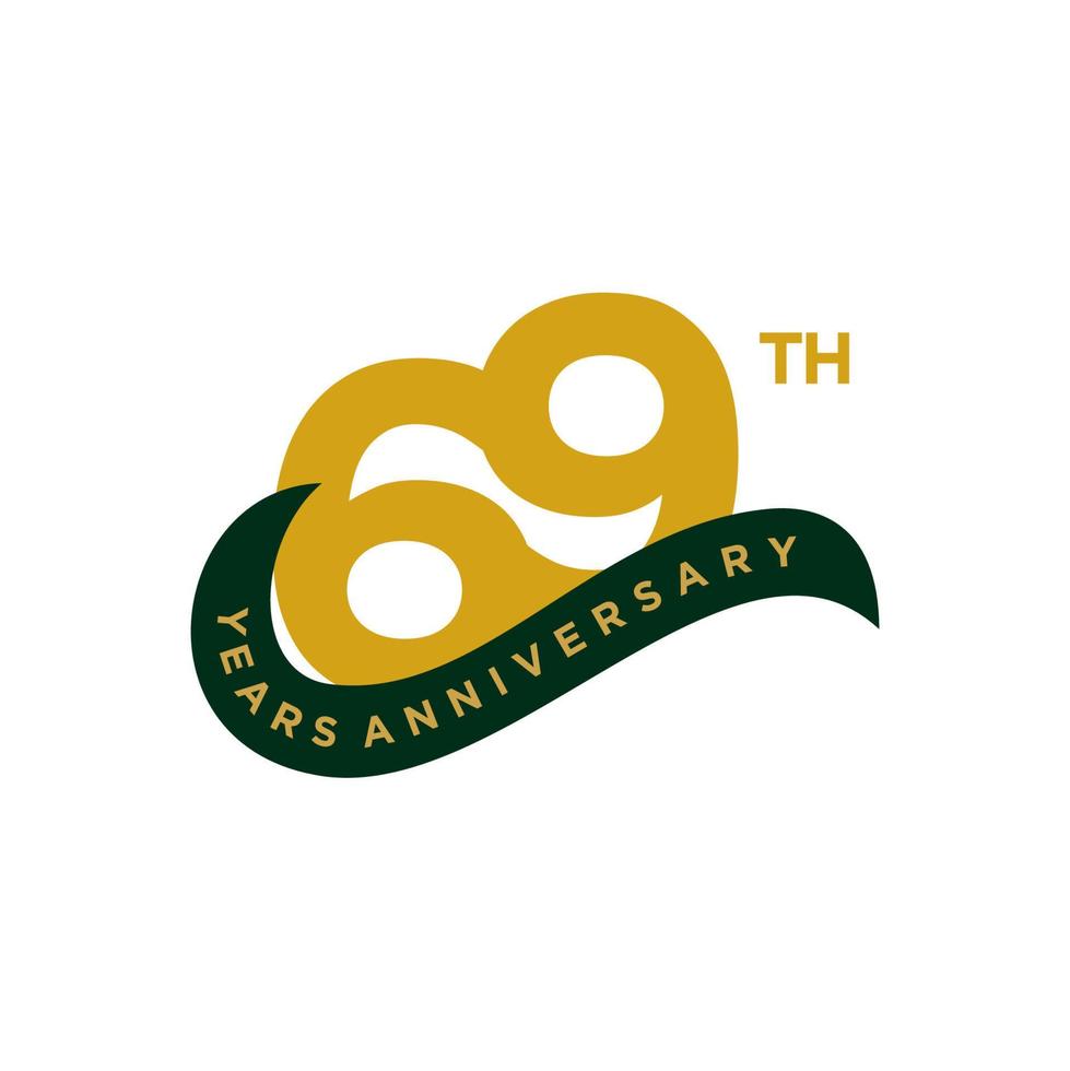 69 Years Anniversary Vector Template