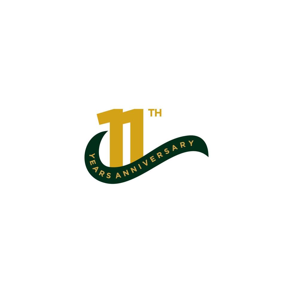 11 years anniversary vector template