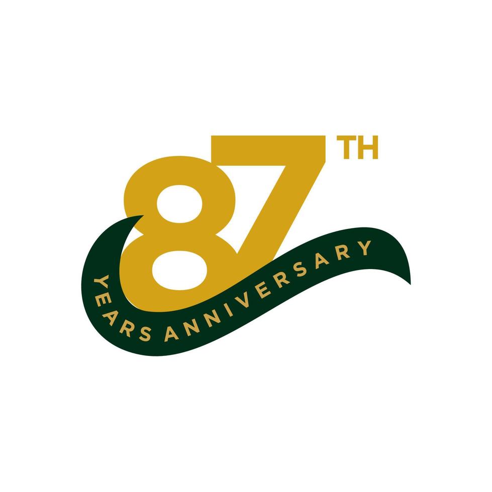 87 Years Anniversary Vector Template