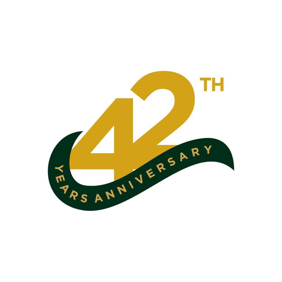 42 Years Anniversary Vector Template