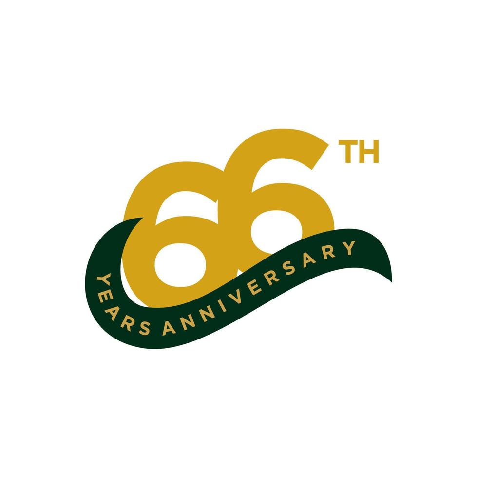 66 Years Anniversary Vector Template