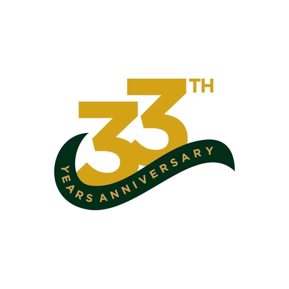 33 Years Anniversary Vector Template