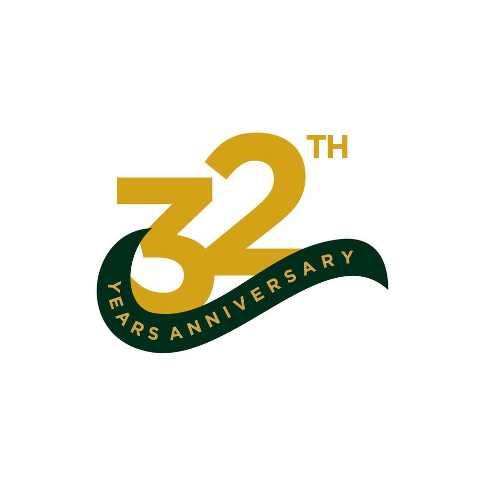 32 Years Anniversary Vector Template