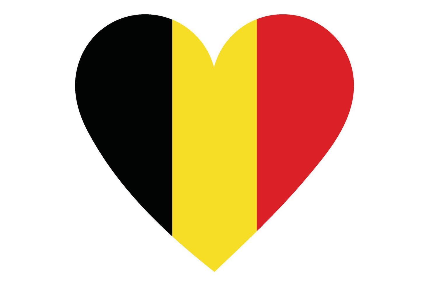 vector de la bandera del corazón de Bélgica sobre fondo blanco.