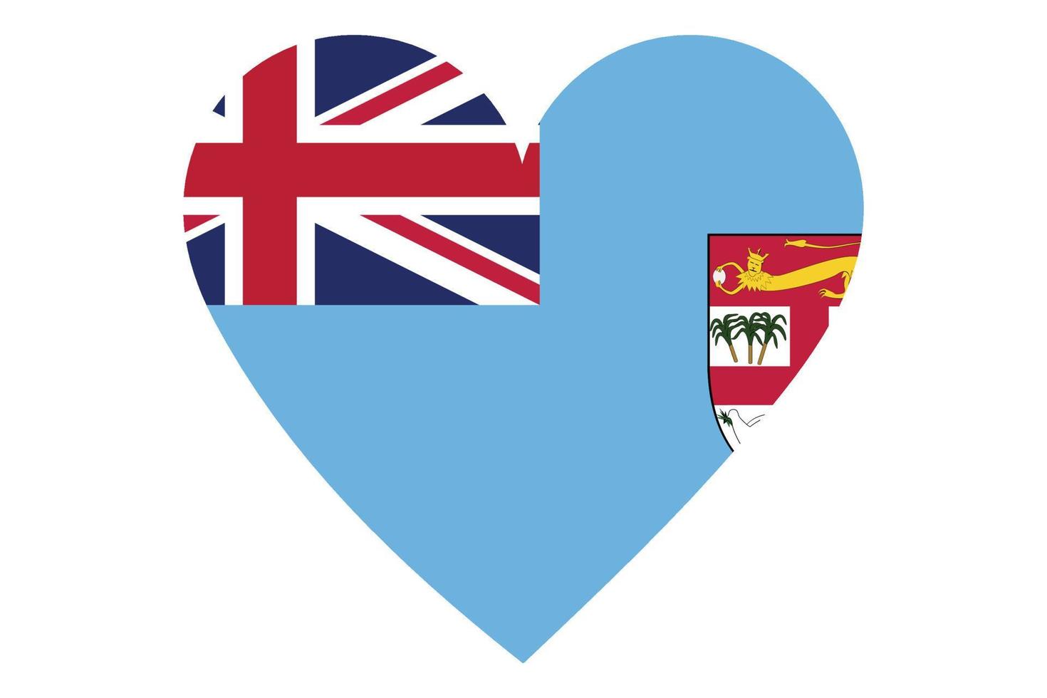 Heart flag vector of Fiji on white background.